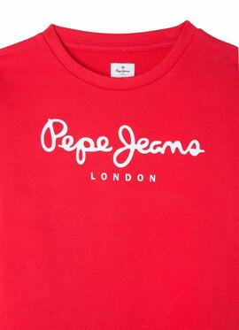 Sweat Pepe Jeans Rose Logo Vermelho Para Menina