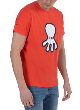 T-Shirt El Pulpo Silouette Vermelho para Homem