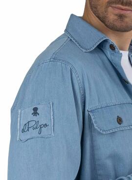 Overshirt El Pulpo Patches Pockets Jeans Homem