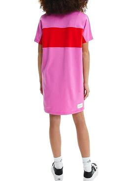 Vestido Calvin Klein Colorblock Rosa para Menina