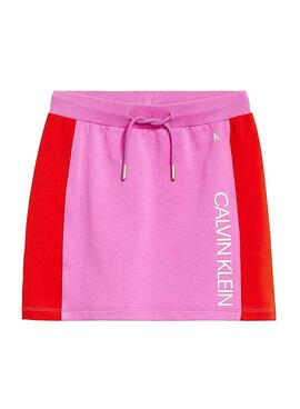 Saia Calvin Klein Colorblock Rosa para Menina