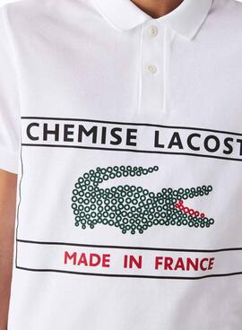 Polo Lacoste Made In France Branco para Homem