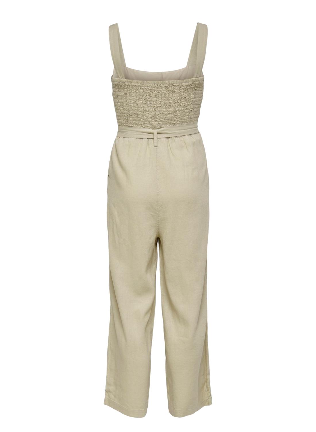 Jumpsuit Only Mistura De Linho Bege para Mulher