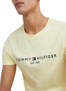T-Shirt Tommy Hilfiger Logo Amarilla para Homem