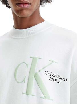 Sweat Calvin Klein Dynamic Crew Branco Homem