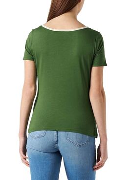 T-Shirt Naf Naf Letras Verde para Mulher