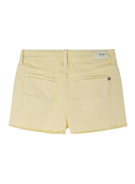 Short Pepe Jeans Patty Denim Amarelo para Menina