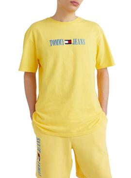T-Shirt Tommy Jeans ABO POP Amarelo para Homen