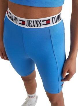 Leggings Ciclistas Tommy Jeans ABO POP Azul Mulher