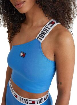 Top Crop Tommy Jeans ABO POP Azul para Mulher