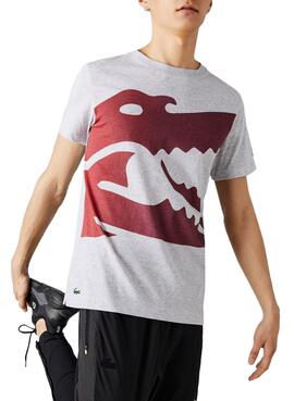 T-Shirt Lacoste Novak Djokovic Cinza para Homem