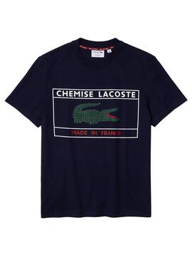 T-Shirt Lacoste Made in France Marina para Homem
