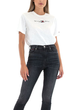 T-Shirt Tommy Jeans Homespun Branco para Mulher