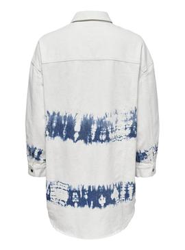 Camisa Denim Only Kasia Tie Dye Branco Mulher