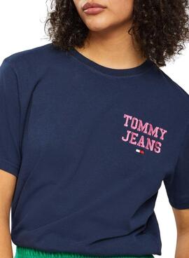 T-Shirt Tommy Jeans POP DROP Marina para Mulher