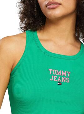 Top Crop Tommy Jeans POP DROP Verde para Mulher