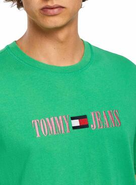 T-Shirt Tommy Jeans POP DROP Verde para Homem