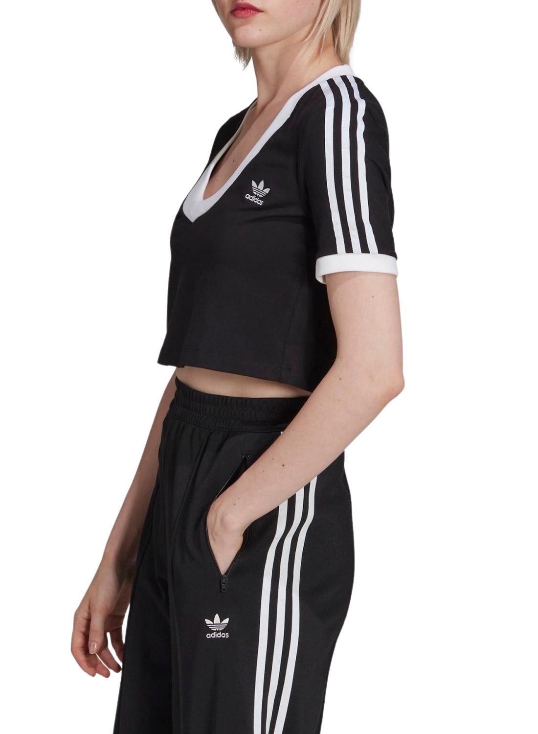 Top Crop Adidas Adicolor Preto Mulher