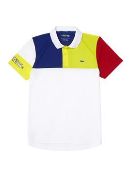 Polo Lacoste Sport Colorblock Branco para Homem