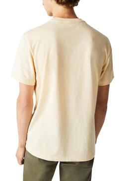 T-Shirt Lacoste Signature Amarelo para Homem