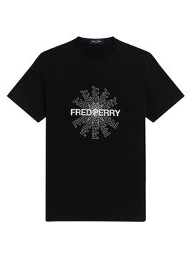 T-Shirt Fred Perry Graphic Preto para Homem