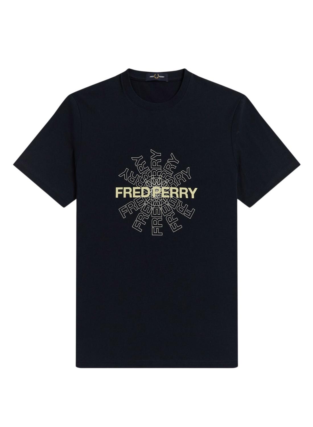 T-Shirt Fred Perry Graphic Azul Marinho para Homem