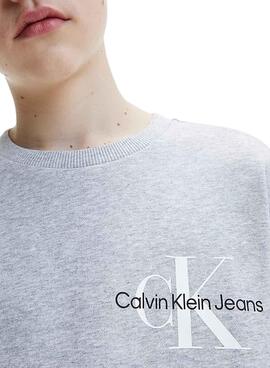 Sweat Calvin Klein Logo Cinza para Menino