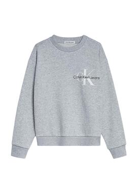Sweat Calvin Klein Logo Cinza para Menino