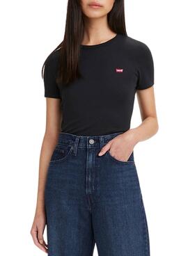 T-Shirt Levis Rib Baby Preto para Mulher