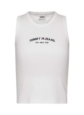 T-Shirt Tommy Jeans Crop Timeless Branco Mulher