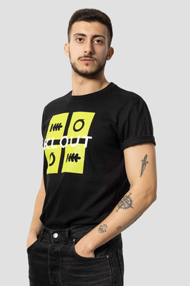 T-Shirt Klout Puzzle Neon Preto