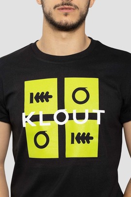 T-Shirt Klout Puzzle Neon Preto