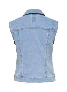 Colete Only Wonder West Box Jeans Azul Mulher