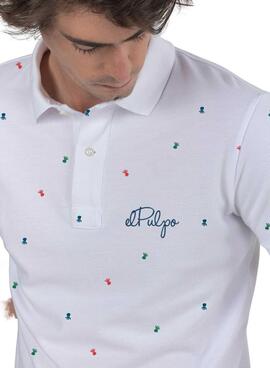 Polo El Pulpo Colours All Over Branco para Homem