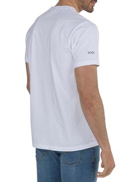 T-Shirt El Pulpo Flores de bolso Branco Homem