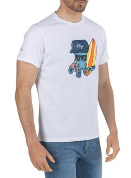T-Shirt El Pulpo Hawaiian Branco para Homem