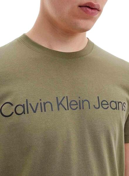 T-Shirt Calvin Klein Seasonal Bege para Homem