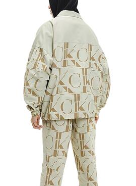Jaqueta Com Calvin Klein Logo Bege para Homem