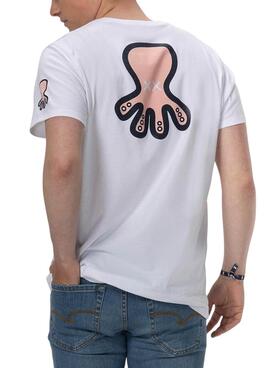 T-Shirt El Pulpo Triple Icon Branco para Homem