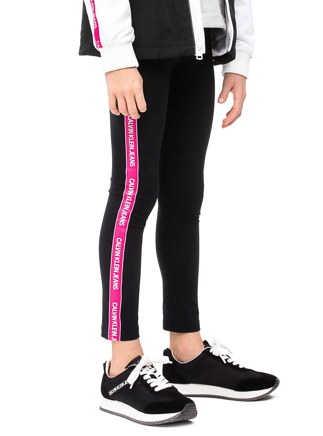 Legging Calvin Klein Logo Tape Preta Menina