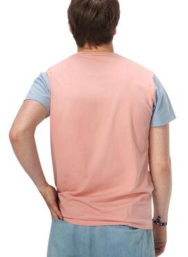 T-Shirt El Pulpo Colourblock  Coral para Homem