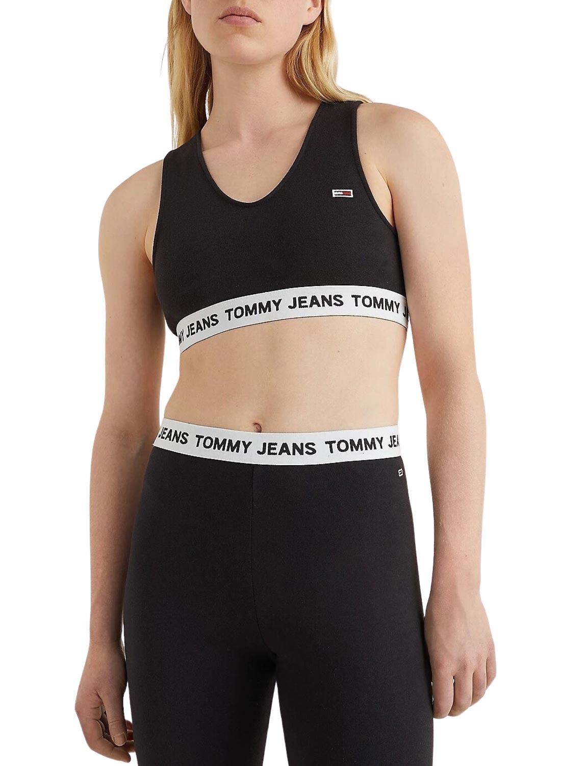 Top Tommy Jeans Super Crop Preto para Mulher