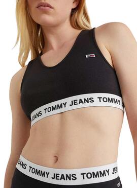 Top Tommy Jeans Super Crop Preto para Mulher