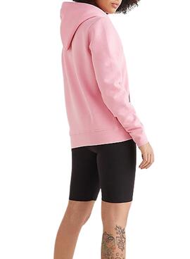 Sweat Tommy Jeans Logo Linear Rosa para Mulher