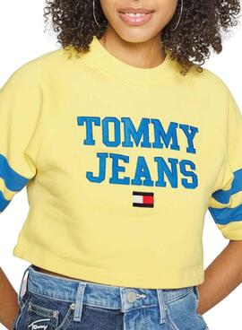 Sweat Tommy Jeans POP DROP Amarelo para Mulher