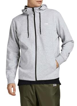 Sweat Jack & Jones Zíper Cinza Homem