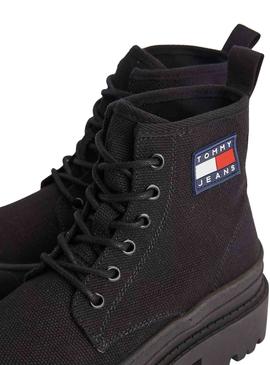 Botas Tommy Jeans Cordões Pretos para Mulher