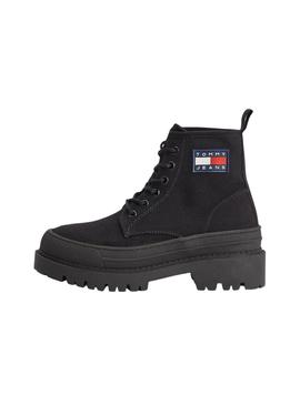 Botas Tommy Jeans Cordões Pretos para Mulher