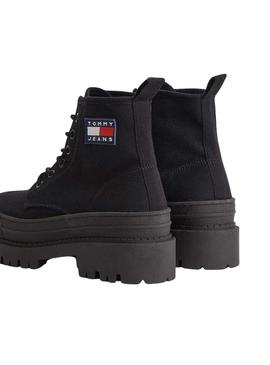 Botas Tommy Jeans Cordões Pretos para Mulher