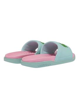 Flip Flops Lacoste Dualiste Turquesa e Rosa Mulher